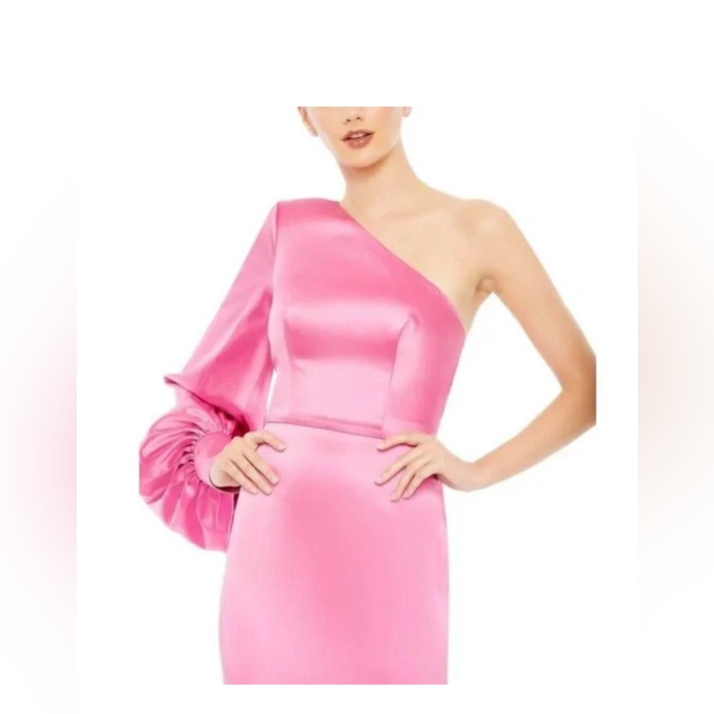 Ieena for Mac Duggal One Sleeve Satin Dress Size 10